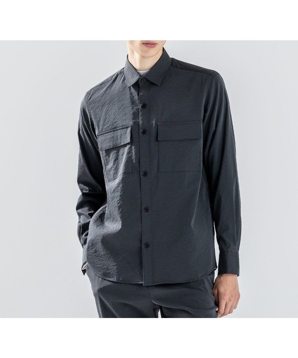 【ジョゼフ オム/JOSEPH HOMME / MEN】の新素材【ストレッチ】グレインウェーブストレッチ / シャツブルゾン 人気、トレンドファッション・服の通販 founy(ファニー) 　ファッション　Fashion　メンズファッション　Fashion for Men　トップス・カットソー　Cut & Sew Tops　メンズシャツ　Shirts　インナー　Innerwear　カフス　Cuff Design　ストレッチ　Stretch, Stretchy Fabric　フラップ　Flap, Flap Pocket　フロント　Front, Front Design　ブルゾン　Blouson, Bomber Jacket　ポケット　Pocket, Pocket Detail　A/W・秋冬　Autumn/Winter　軽量　Lightweight, Ultra Light　 other-1|ID: prp329100004845591 ipo3291000000036242351