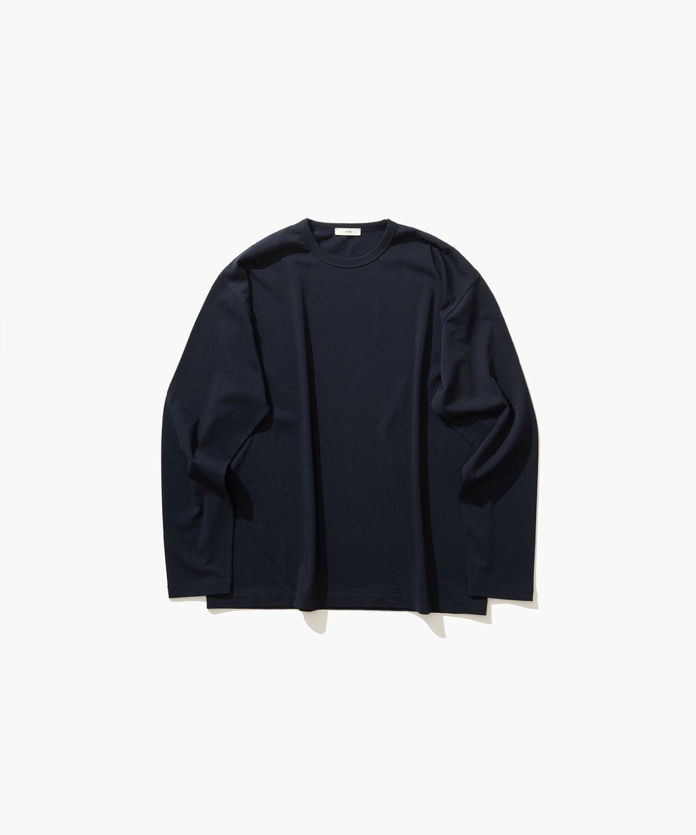 【エイトン/ATON】のDRY COTTON JERSEY ロングスリーブTシャツ - UNISEX インテリア・キッズ・メンズ・レディースファッション・服の通販 founy(ファニー) 　ファッション　Fashion　レディースファッション　Fashion for Women　トップス・カットソー　Cut & Sew Tops　シャツ・ブラウス・オフィスカジュアル　Elegant Blouses & Button-Ups　ロングTシャツ・Tシャツ　Longline T-Shirts & Tees　カットソー・ベーシックTシャツ　Cut-and-Sewn Tops / Stretch Tees & Basics　ユニセックス　Unisex, Genderless　インナー　Innerwear　カットソー　Cut and Sewn Top　ジャケット　Jacket, Outerwear　スリーブ　Sleeve, Long Sleeve / Short Sleeve　セーター　Sweater, Knitwear　モックネック　Mock Neck, Short Turtleneck　リラックス　Relax, Relaxed Fit　ロング　Long, Long-Length　吸水　Absorbent, Quick-Dry　A/W・秋冬　Autumn/Winter　長袖　Long Sleeve, Full Sleeve　NAVY|ID: prp329100004845596 ipo3291000000036295168