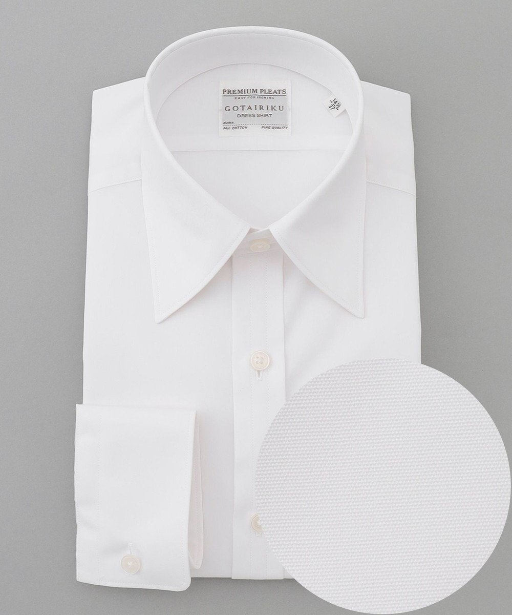 【五大陸/gotairiku / MEN】の【形態安定/コンバーチブルカフス仕様】PREMIUMPLEATS_レギュラーカラー 通年ドレスシャツ 人気、トレンドファッション・服の通販 founy(ファニー) 　ファッション　Fashion　メンズファッション　Fashion for Men　トップス・カットソー　Cut & Sew Tops　メンズシャツ　Shirts　洗える　Machine Washable　スーピマ　Supima, Premium Cotton　ドレス　Dress, One-Piece　定番　Standard, Basic Item　フォーマル　Formal, Dressy　レギュラー　Regular, Standard Fit　A/W・秋冬　Autumn/Winter　S/S・春夏　SS, Spring/Summer, Warm Season　夏　Summer　 other-1|ID: prp329100004845615 ipo3291000000035526147