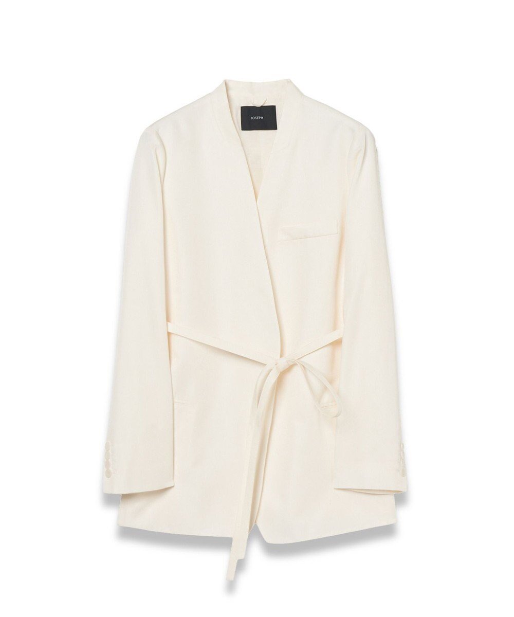 【ジョゼフ/JOSEPH】のソフトコットンシルク ノーカラージャケット 人気、トレンドファッション・服の通販 founy(ファニー) ファッション Fashion レディースファッション Fashion for Women アウター Coat / Outerwear Collection レディースジャケット・軽アウター Jackets ノーカラージャケット / シンプル上品コーデ Collarless Jackets シルク Silk, 100% Silk ジャケット Jacket, Outerwear フィット Fit, Slim Fit ラップ Wrap, Wrap Design レギュラー Regular, Standard Fit 夏 Summer 春 Spring S/S・春夏 SS, Spring/Summer, Warm Season 軽量 Lightweight, Ultra Light other-1|ID: prp329100004845634 ipo3291000000036293257