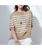 【自由区/JIYU-KU】の【接触冷感・UVカット・WEB限定カラーあり】クレープストレッチプルオーバー ニット 人気、トレンドファッション・服の通販 founy(ファニー) ファッション Fashion レディースファッション Fashion for Women トップス・カットソー Cut & Sew Tops ニット Knit Tops & Sweaters カジュアルプルオーバー・ニットトップス Pullovers & Knit Tops / Casual Pullovers インナー Innerwear エレガント 上品 Elegant 春 Spring ジャケット Jacket, Outerwear ストレッチ Stretch, Stretchy Fabric セーター Sweater, Knitwear ドレープ Drape, Draping Fabric ボーダー Border, Stripe S/S・春夏 SS, Spring/Summer, Warm Season 夏 Summer thumbnail [新色]シナモン×オフ|ID: prp329100004845636 ipo3291000000036150957