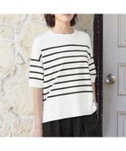 【自由区/JIYU-KU】の【接触冷感・UVカット・WEB限定カラーあり】クレープストレッチプルオーバー ニット 人気、トレンドファッション・服の通販 founy(ファニー) ファッション Fashion レディースファッション Fashion for Women トップス・カットソー Cut & Sew Tops ニット Knit Tops & Sweaters カジュアルプルオーバー・ニットトップス Pullovers & Knit Tops / Casual Pullovers インナー Innerwear エレガント 上品 Elegant 春 Spring ジャケット Jacket, Outerwear ストレッチ Stretch, Stretchy Fabric セーター Sweater, Knitwear ドレープ Drape, Draping Fabric ボーダー Border, Stripe S/S・春夏 SS, Spring/Summer, Warm Season 夏 Summer thumbnail [新色]オフ×ネイビー|ID: prp329100004845636 ipo3291000000036150959