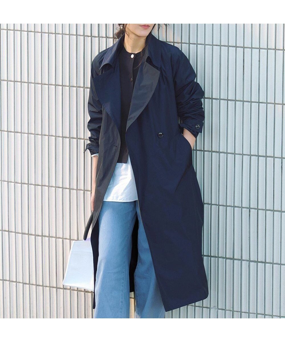 【23区/NIJYUSANKU】の【VERY3月号掲載/撥水加工/洗える】LIMONTA ハイカウントメモリータフタ コート インテリア・キッズ・メンズ・レディースファッション・服の通販 founy(ファニー) 　雑誌掲載アイテム　Magazine Picks & Fashion Features　ファッション雑誌　Fashion Magazines　ヴェリィ　VERY　ファッション　Fashion　レディースファッション　Fashion for Women　アウター　Coat / Outerwear Collection　コート・ロングコート・ピーコート　Long Coats, Peacoats & More　レディースジャケット・軽アウター　Jackets　アクセサリー　Fashion Accessories　イタリア　Italy　春　Spring　洗える　Machine Washable　3月号　March Issue　シンプル　Simple, Minimal　ジャケット　Jacket, Outerwear　スリット　Slit, Slit Detail　雑誌　Magazine, Fashion Magazine　タフタ　Taffeta, Structured Fabric　ファブリック　Fabric, Textile　ベーシック　Basic, Essential　ボトム　Bottoms, Lower Wear　別注　Limited Edition, Custom Order　S/S・春夏　SS, Spring/Summer, Warm Season　夏　Summer　エレガント 上品　Elegant　2025年　2025　2025春夏・S/S　Spring/Summer 2025 SS25　ネイビー系|ID: prp329100004845637 ipo3291000000035339686