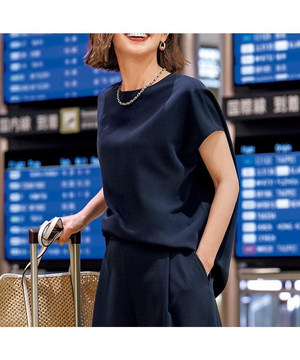 【アンフィーロ 自由区/UNFILO】のサマーセットアップ Tブラウス インテリア・キッズ・メンズ・レディースファッション・服の通販 founy(ファニー) 　ファッション　Fashion　レディースファッション　Fashion for Women　トップス・カットソー　Cut & Sew Tops　シャツ・ブラウス・オフィスカジュアル　Elegant Blouses & Button-Ups　セットアップ　Matching Sets　レディーストップス・ブラウス　Tops & Blouses / Assorted Women's Tops　ウォッシャブル　Machine Washable　春　Spring　洗える　Machine Washable　吸水　Absorbent, Quick-Dry　サマー　Summer, Summer Style　セットアップ　Set-Up, Coordinated Outfit　人気　Popular, Best Seller　ボトム　Bottoms, Lower Wear　S/S・春夏　SS, Spring/Summer, Warm Season　おすすめ　Recommended / Our Picks　夏　Summer　[NEW]ネイビー|ID: prp329100004845642 ipo3291000000035339781