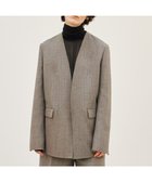 【ベイジ,/BEIGE,】のGRANET / ノーカラーリバージャケット Taupe×Ecru|ID: prp329100004845647 ipo3291000000035853380