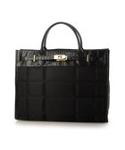 【アンビリオン/UNBILLION】の【テレビ ドラマ着用アイテム】ペルケ perche / ナイロンキルト×クロコ型押し牛革A42wayトートバッグ ブラック|ID: prp329100004845656 ipo3291000000035520307