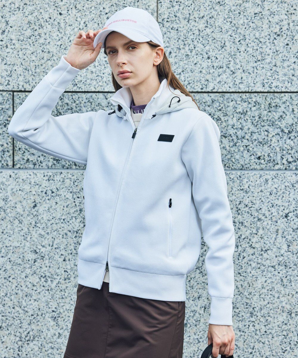 【ゼロハリバートン/ZERO HALLIBURTON】のウィンドブレーカーニットブルゾン 82754 2way パーカー ゴルフ ZHG-W14 インテリア・キッズ・メンズ・レディースファッション・服の通販 founy(ファニー) 　ファッション　Fashion　レディースファッション　Fashion for Women　アウター　Coat / Outerwear Collection　レディースジャケット・軽アウター　Jackets　ブルゾンジャケット・スポーティアウター　Blouson Jackets　ゴルフ　Golf　ジャケット　Jacket, Outerwear　スウィング　Swing, Flare Movement　スリーブ　Sleeve, Long Sleeve / Short Sleeve　パターン　Pattern, Design Print　パーカー　Hoodie, Parka　ブルゾン　Blouson, Bomber Jacket　冬　Winter / This Winter　夏　Summer　定番　Standard, Basic Item　S/S・春夏　SS, Spring/Summer, Warm Season　洗える　Machine Washable　A/W・秋冬　Autumn/Winter　防寒　Cold Protection, Winter-Ready　ホワイト|ID: prp329100004845664 ipo3291000000036255211