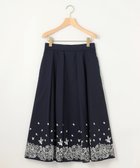 【組曲/KUMIKYOKU】のレースパネルプリント タックフレアスカート ネイビー系|ID: prp329100004845767 ipo3291000000035643684