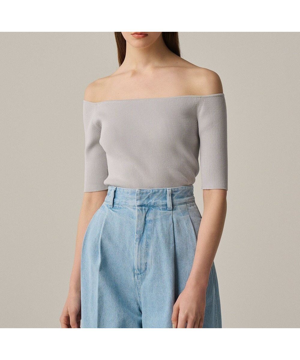 【アンクレイヴ/uncrave】の【ご好評につき追加生産】ドライタッチ ニット オフショル トップス(uncrave WHITE) インテリア・キッズ・メンズ・レディースファッション・服の通販 founy(ファニー) 　ファッション　Fashion　レディースファッション　Fashion for Women　トップス・カットソー　Cut & Sew Tops　ニット　Knit Tops & Sweaters　春　Spring　カーディガン　Cardigan, Knitwear　シェイプ　Shape, Slim Fit　ショート　Short, Short Length　ストレッチ　Stretch, Stretchy Fabric　セーター　Sweater, Knitwear　デコルテ　Décolleté, Neckline　フィット　Fit, Slim Fit　プリーツ　Pleats, Pleated　S/S・春夏　SS, Spring/Summer, Warm Season　夏　Summer　エレガント 上品　Elegant　アイスグレー|ID: prp329100004845792 ipo3291000000035343216