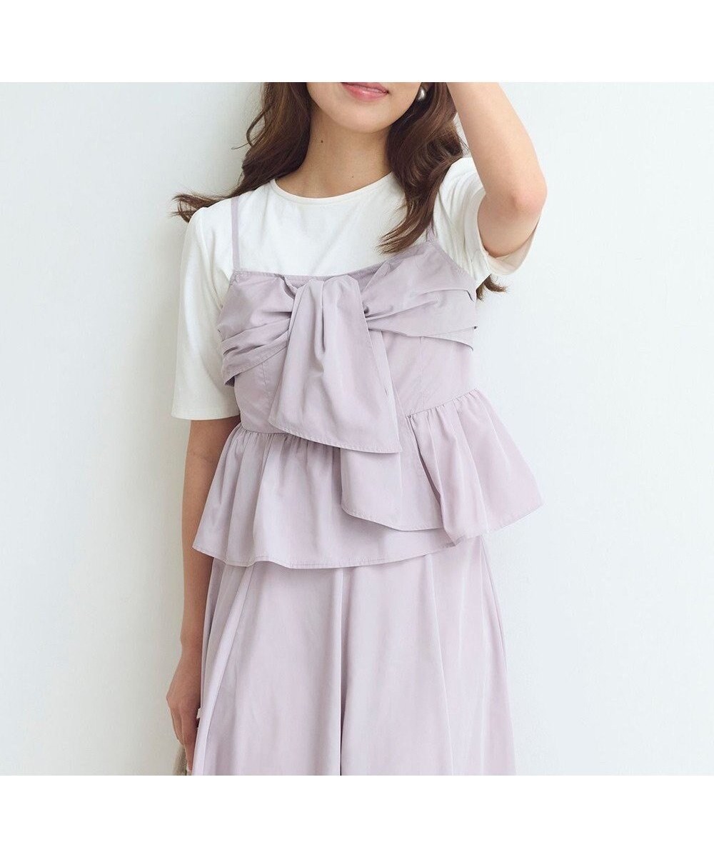 【フェルゥ/Feroux】の【セットアップ対応・洗える】リボンタフタ ビスチェ カットソー インテリア・キッズ・メンズ・レディースファッション・服の通販 founy(ファニー) 　ファッション　Fashion　レディースファッション　Fashion for Women　トップス・カットソー　Cut & Sew Tops　カットソー・ベーシックTシャツ　Cut-and-Sewn Tops / Stretch Tees & Basics　ビスチェ　Bustiers & Corset Tops / Layered Bustier Style　セットアップ　Matching Sets　レディーストップス・ブラウス　Tops & Blouses / Assorted Women's Tops　インナー　Innerwear　カットソー　Cut and Sewn Top　キャミソール　Camisole, Spaghetti Strap Top　シンプル　Simple, Minimal　セットアップ　Set-Up, Coordinated Outfit　タフタ　Taffeta, Structured Fabric　バランス　Balance, Style Balance　ビスチェ　Bustier, Corset Top　ベーシック　Basic, Essential　ペプラム　Peplum, Flared Hem　リボン　Ribbon, Bow　夏　Summer　春　Spring　S/S・春夏　SS, Spring/Summer, Warm Season　洗える　Machine Washable　ピンク系|ID: prp329100004845814 ipo3291000000035343775