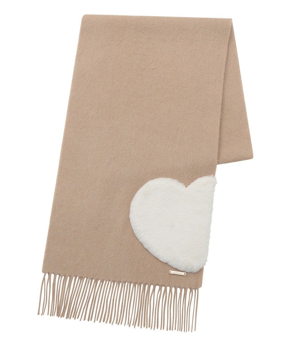 【ムーンバット/MOONBAT】の【WEB限定】フルラ (FURLA)エコファー付きマフラー 無地×ハート ウールマフラー ロゴプレート付き インテリア・キッズ・メンズ・レディースファッション・服の通販 founy(ファニー) 　ファッション　Fashion　レディースファッション　Fashion for Women　マフラー・スヌード / 冬小物の定番　Scarves & Mufflers　イタリア　Italy　エレガント 上品　Elegant　コレクション　Collection, Seasonal Line　シンプル　Simple, Minimal　スヌード　Snood, Infinity Scarf　パターン　Pattern, Design Print　プレート　Plate, Dish　ベーシック　Basic, Essential　防寒　Cold Protection, Winter-Ready　マフラー　Scarf, Muffler　モチーフ　Motif, Design Theme　無地　Plain, Solid Color　A/W・秋冬　Autumn/Winter　ベージュ|ID: prp329100004845816 ipo3291000000035520487