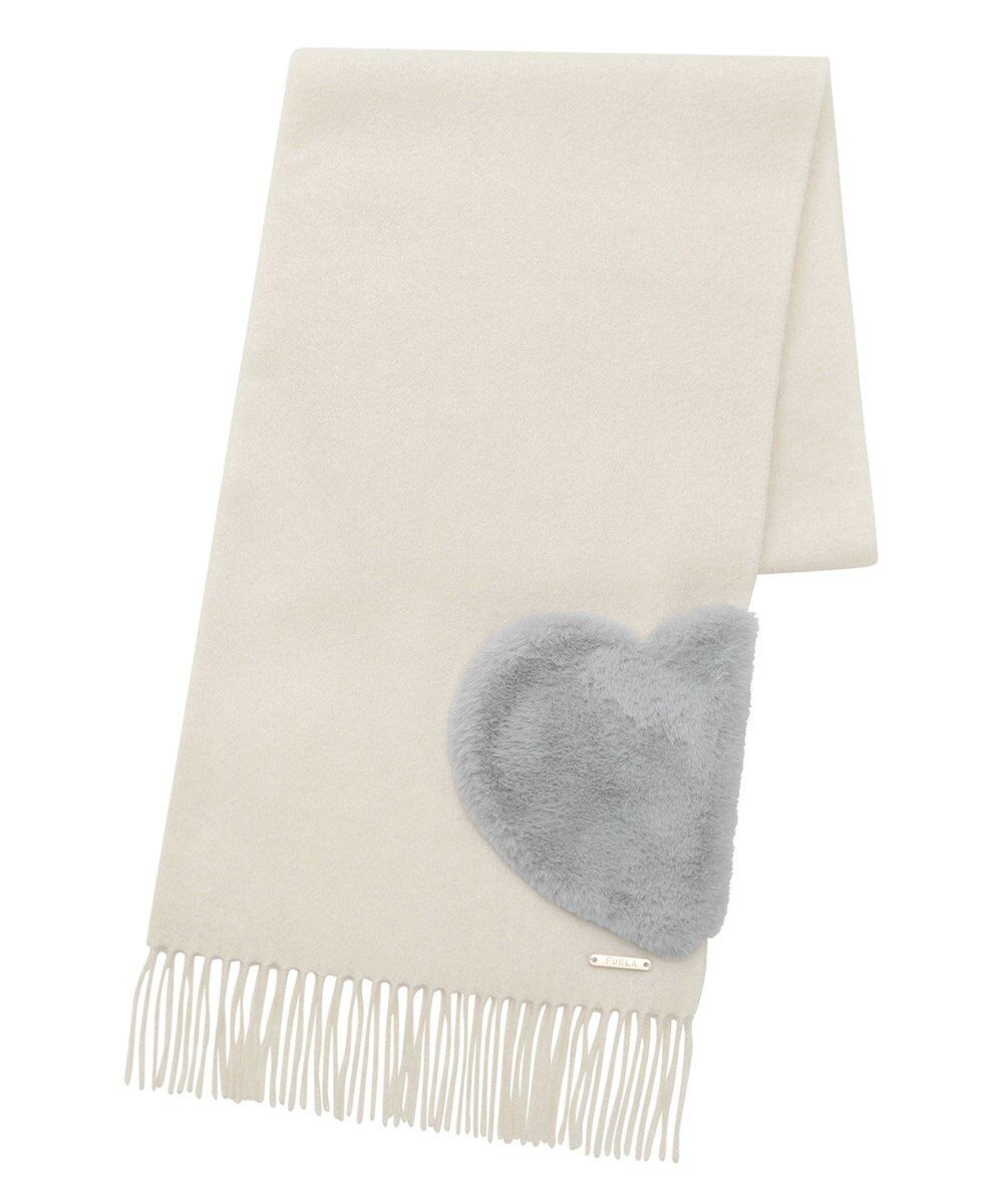 【ムーンバット/MOONBAT】の【WEB限定】フルラ (FURLA)エコファー付きマフラー 無地×ハート ウールマフラー ロゴプレート付き インテリア・キッズ・メンズ・レディースファッション・服の通販 founy(ファニー) 　ファッション　Fashion　レディースファッション　Fashion for Women　マフラー・スヌード / 冬小物の定番　Scarves & Mufflers　イタリア　Italy　エレガント 上品　Elegant　コレクション　Collection, Seasonal Line　シンプル　Simple, Minimal　スヌード　Snood, Infinity Scarf　パターン　Pattern, Design Print　プレート　Plate, Dish　ベーシック　Basic, Essential　防寒　Cold Protection, Winter-Ready　マフラー　Scarf, Muffler　モチーフ　Motif, Design Theme　無地　Plain, Solid Color　A/W・秋冬　Autumn/Winter　オフホワイト|ID: prp329100004845816 ipo3291000000035520488