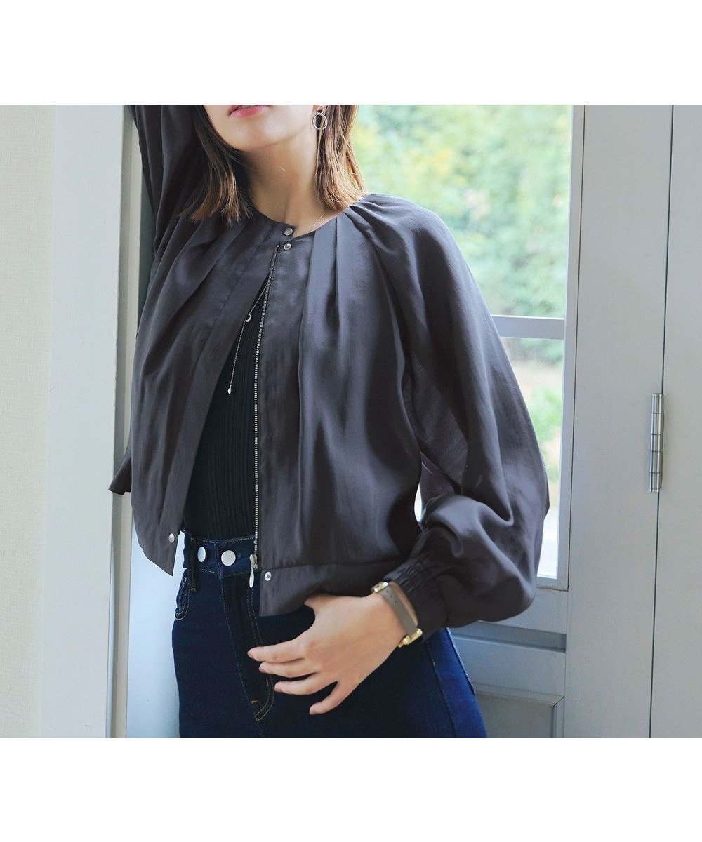 【ティアクラッセ/Tiaclasse】の【新色追加・洗える】シアーブルゾン インテリア・キッズ・メンズ・レディースファッション・服の通販 founy(ファニー) 　ファッション　Fashion　レディースファッション　Fashion for Women　アウター　Coat / Outerwear Collection　レディースジャケット・軽アウター　Jackets　ブルゾンジャケット・スポーティアウター　Blouson Jackets　アクセサリー　Fashion Accessories　カーディガン　Cardigan, Knitwear　シアー　Sheer, See-Through　ショート　Short, Short Length　ジャケット　Jacket, Outerwear　スリーブ　Sleeve, Long Sleeve / Short Sleeve　チュニック　Tunic, Long Top　トレンド　Trend, Trending Now　フェミニン　Feminine, Girly　ブルゾン　Blouson, Bomber Jacket　ポケット　Pocket, Pocket Detail　エレガント 上品　Elegant　再入荷　Restock / Back in Stock　夏　Summer　定番　Standard, Basic Item　新作・新入荷　New Arrivals / New In　春　Spring　S/S・春夏　SS, Spring/Summer, Warm Season　洗える　Machine Washable　チャコールグレー|ID: prp329100004845818 ipo3291000000036116507
