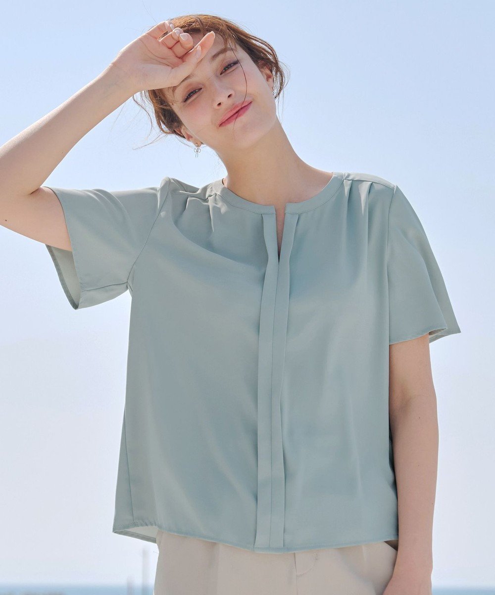 【ティアクラッセ/Tiaclasse】の【2WAY・接触冷感・洗える】ノーカラーブラウス 人気、トレンドファッション・服の通販 founy(ファニー) ファッション Fashion レディースファッション Fashion for Women トップス・カットソー Cut & Sew Tops シャツ・ブラウス・オフィスカジュアル Elegant Blouses & Button-Ups ウォッシャブル Machine Washable 春 Spring 洗える Machine Washable シンプル Simple, Minimal スリーブ Sleeve, Long Sleeve / Short Sleeve フェミニン Feminine, Girly フレア Flare, Flared ラウンド Round, Round Neck S/S・春夏 SS, Spring/Summer, Warm Season 夏 Summer エレガント 上品 Elegant ビジネス 仕事 通勤 Business / Work / Commuting other-1|ID: prp329100004845847 ipo3291000000035569895