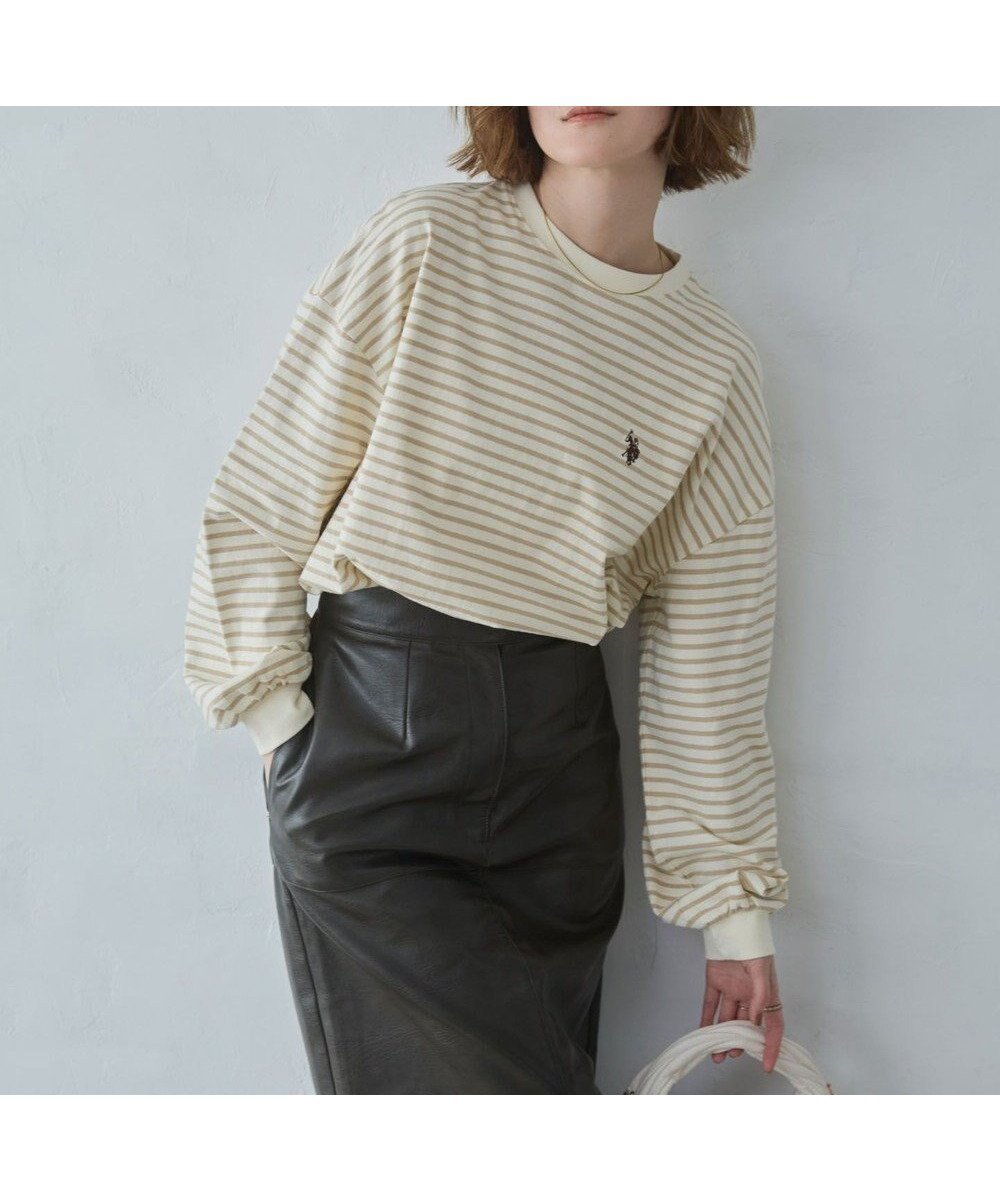 【ウィゴー/WEGO】の【大好評により再入荷!】USPOLOだぼそでカラーロンT インテリア・キッズ・メンズ・レディースファッション・服の通販 founy(ファニー) 　ファッション　Fashion　レディースファッション　Fashion for Women　トップス・カットソー　Cut & Sew Tops　シャツ・ブラウス・オフィスカジュアル　Elegant Blouses & Button-Ups　ロングTシャツ・Tシャツ　Longline T-Shirts & Tees　カットソー・ベーシックTシャツ　Cut-and-Sewn Tops / Stretch Tees & Basics　春　Spring　秋　Autumn　カットソー　Cut and Sewn Top　シンプル　Simple, Minimal　ストレート　Straight, Straight Cut　スラックス　Slacks, Dress Pants　スリーブ　Sleeve, Long Sleeve / Short Sleeve　デニム　Denim, Jeans Material　トレンド　Trend, Trending Now　長袖　Long Sleeve, Full Sleeve　ビスチェ　Bustier, Corset Top　ベーシック　Basic, Essential　ボトム　Bottoms, Lower Wear　ボーダー　Border, Stripe　別注　Limited Edition, Custom Order　半袖　Short Sleeve, Half Sleeve　モチーフ　Motif, Design Theme　無地　Plain, Solid Color　ワイド　Wide, Wide Fit　ワンポイント　One Point, Statement Accent　冬　Winter / This Winter　S/S・春夏　SS, Spring/Summer, Warm Season　再入荷　Restock / Back in Stock　おすすめ　Recommended / Our Picks　ベージュボーダー|ID: prp329100004845876 ipo3291000000035650415