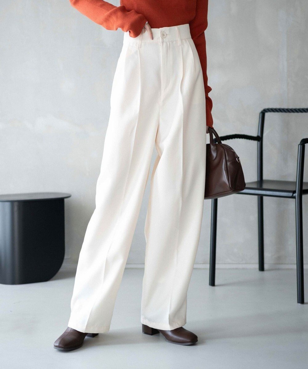 【ウィゴー/WEGO】の【手洗い可】ハイウエストセンタープレスワイドパンツ インテリア・キッズ・メンズ・レディースファッション・服の通販 founy(ファニー) 　ファッション　Fashion　レディースファッション　Fashion for Women　パンツ　Pants & Trousers　ショート　Short, Short Length　ストレート　Straight, Straight Cut　スニーカー　Sneakers, Trainers　スマホ　Smartphone, Mobile Device　スラックス　Slacks, Dress Pants　センター　Center, Center Line　ボトム　Bottoms, Lower Wear　ワイド　Wide, Wide Fit　A/W・秋冬　Autumn/Winter　プチプライス・低価格　Affordable / Budget Price　夏　Summer　ホワイトアイボリー|ID: prp329100004845918 ipo3291000000035345645