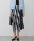 【アイシービー/iCB】のランダムストライププリント ストレートスカート ブラック×オフホワイト×サックス|ID: prp329100004845961 ipo3291000000035346447