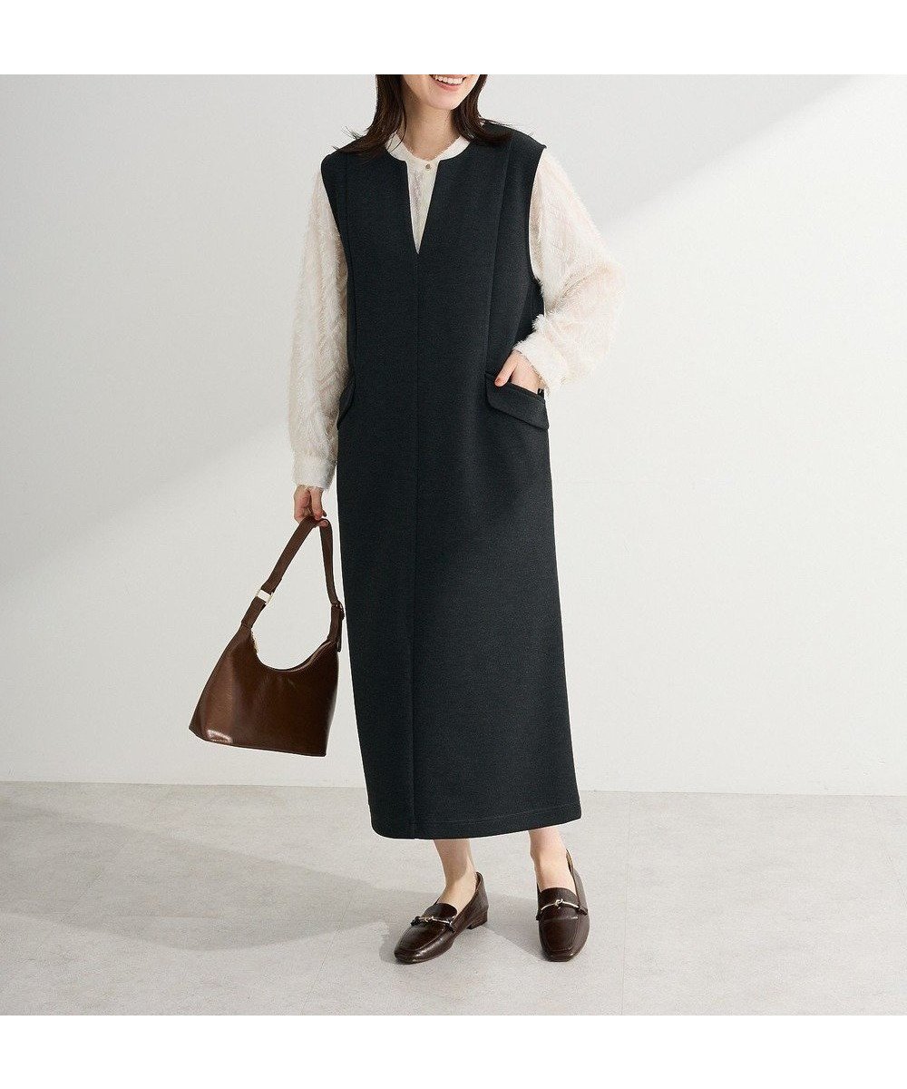 【グリーンパークス/Green Parks】のダンボールスキッパージャンパースカート インテリア・キッズ・メンズ・レディースファッション・服の通販 founy(ファニー) 　ファッション　Fashion　レディースファッション　Fashion for Women　スカート　Skirts　インナー　Innerwear　シンプル　Simple, Minimal　スキッパー　Skipper, Open Collar　スリット　Slit, Slit Detail　ポケット　Pocket, Pocket Detail　夏　Summer　春　Spring　S/S・春夏　SS, Spring/Summer, Warm Season　楽ちん　Easy Fit, Comfortable　Gray Mixture|ID: prp329100004845964 ipo3291000000035588023