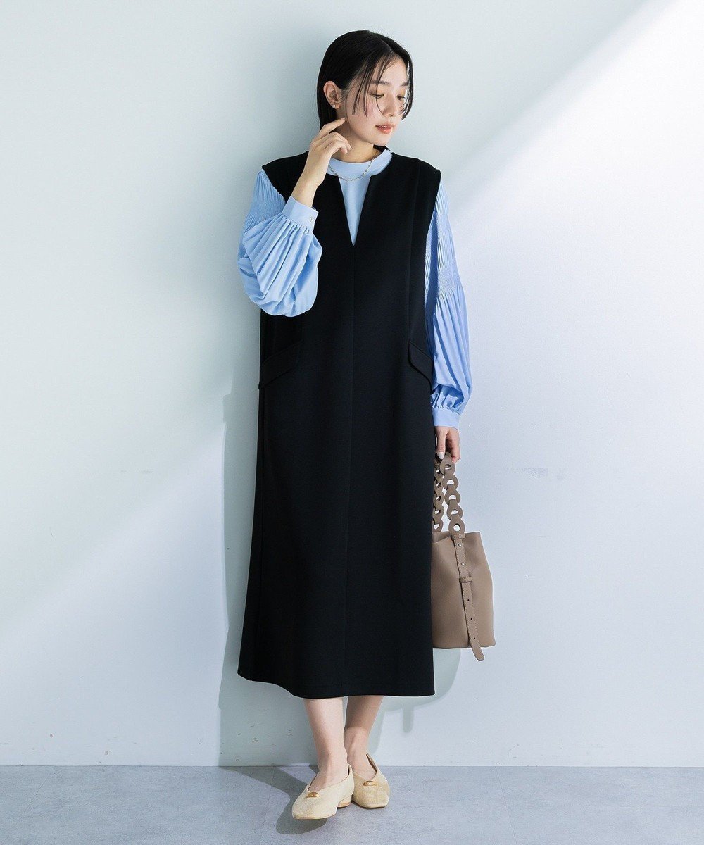 【グリーンパークス/Green Parks】のダンボールスキッパージャンパースカート インテリア・キッズ・メンズ・レディースファッション・服の通販 founy(ファニー) 　ファッション　Fashion　レディースファッション　Fashion for Women　スカート　Skirts　インナー　Innerwear　シンプル　Simple, Minimal　スキッパー　Skipper, Open Collar　スリット　Slit, Slit Detail　ポケット　Pocket, Pocket Detail　夏　Summer　春　Spring　S/S・春夏　SS, Spring/Summer, Warm Season　楽ちん　Easy Fit, Comfortable　Black|ID: prp329100004845964 ipo3291000000035588028