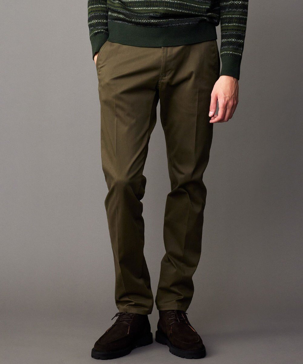 【ジョセフ アブード/JOSEPH ABBOUD / MEN】の【ウェストも伸びる!/JAPANファブリック/ストレッチ】ハイパワーサテンストレッチ パンツ インテリア・キッズ・メンズ・レディースファッション・服の通販 founy(ファニー) 　ファッション　Fashion　メンズファッション　Fashion for Men　ボトムス　Bottoms　軽量　Lightweight, Ultra Light　サテン　Satin, Glossy Fabric　ストレッチ　Stretch, Stretchy Fabric　ピーチ　Peach, Soft Touch　ファブリック　Fabric, Textile　A/W・秋冬　Autumn/Winter　カーキ系|ID: prp329100004846420 ipo3291000000035707475