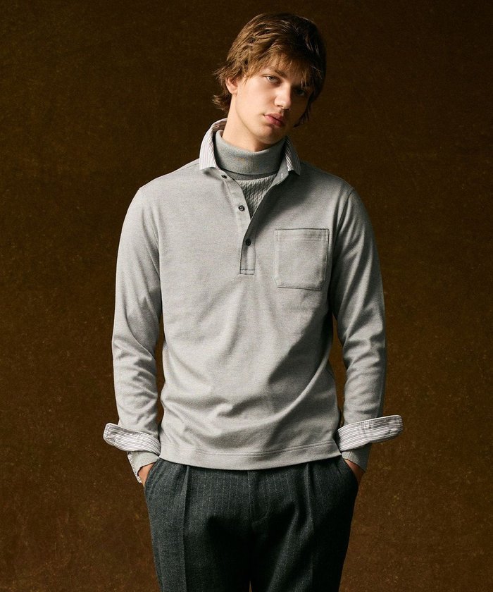 【ジョセフ アブード/JOSEPH ABBOUD / MEN】の【軽量・保形・快適な肌触り】ウィンターダディポロ インテリア・キッズ・メンズ・レディースファッション・服の通販 founy(ファニー) https://founy.com/ ファッション Fashion メンズファッション Fashion for Men トップス・カットソー Cut & Sew Tops メンズシャツ Shirts ポロシャツ / きれいめカジュアルスタイル Polo Shirts インナー Innerwear コンビ Combo, Combination Style 軽量 Lightweight, Ultra Light ジャカード／ジャガード Jacquard, Woven Pattern ジャケット Jacket, Outerwear ポロシャツ Polo Shirt, Collared Tee 冬 Winter / This Winter A/W・秋冬 Autumn/Winter おすすめ Recommended / Our Picks エレガント 上品 Elegant ビジネス 仕事 通勤 Business / Work / Commuting |ID: prp329100004846456 ipo3291000000035532742