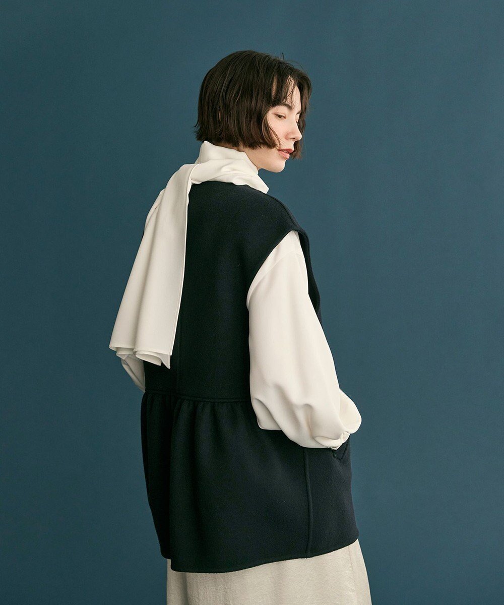 【ハッシュニュアンス/#Newans】のバックペプラムダブルフェイスジレ 人気、トレンドファッション・服の通販 founy(ファニー) 　ファッション　Fashion　レディースファッション　Fashion for Women　アウター　Coat / Outerwear Collection　レディースジャケット・軽アウター　Jackets　ギャザー　Gathered, Ruffled　ジャケット　Jacket, Outerwear　フレア　Flare, Flared　フロント　Front, Front Design　メルトン　Melton, Heavy Wool　A/W・秋冬　Autumn/Winter　 other-1|ID: prp329100004846728 ipo3291000000035996990