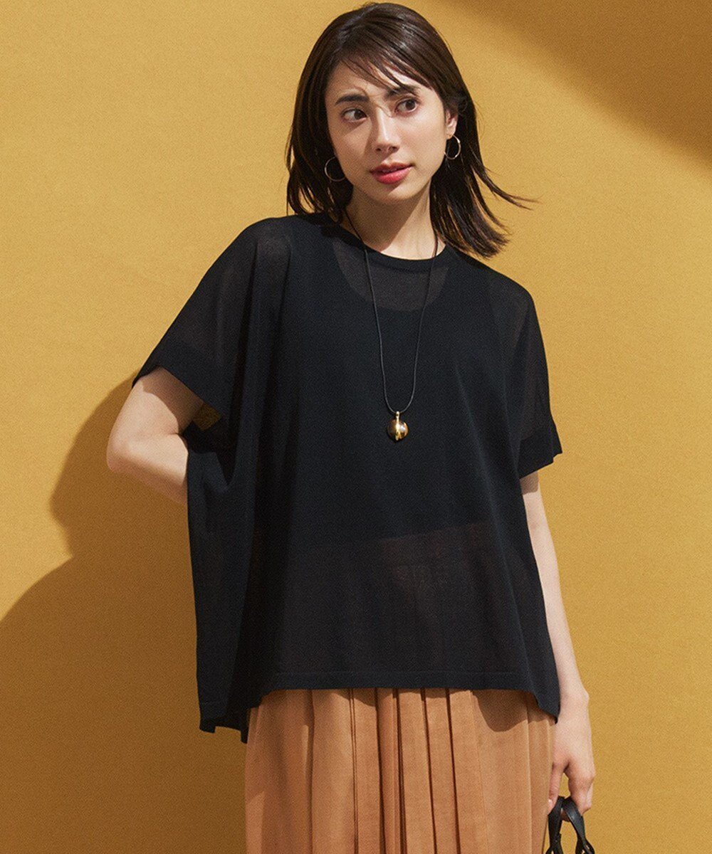 【23区/NIJYUSANKU】の【洗える】ライトシアー ハーフスリーブ ニット 人気、トレンドファッション・服の通販 founy(ファニー) 　ファッション　Fashion　レディースファッション　Fashion for Women　トップス・カットソー　Cut & Sew Tops　ニット　Knit Tops & Sweaters　インド　Indian Textile　オレンジ　Orange　春　Spring　洗える　Machine Washable　シアー　Sheer, See-Through　スリーブ　Sleeve, Long Sleeve / Short Sleeve　セーター　Sweater, Knitwear　ツイスト　Tweed, Tweed Fabric　ハーフ　Half, Half-Length　フォルム　Silhouette, Form　ブルゾン　Blouson, Bomber Jacket　S/S・春夏　SS, Spring/Summer, Warm Season　夏　Summer　2025年　2025　2025春夏・S/S　Spring/Summer 2025 SS25　 other-1|ID: prp329100004846823 ipo3291000000035389921