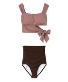 【三愛水着楽園/San-ai Resort】の【SALE】【ナチュラルシェイプスイム ライト】ノンワイヤービキニ 9M ピンク×ブラウン|ID: prp329100004846842 ipo3291000000035671318