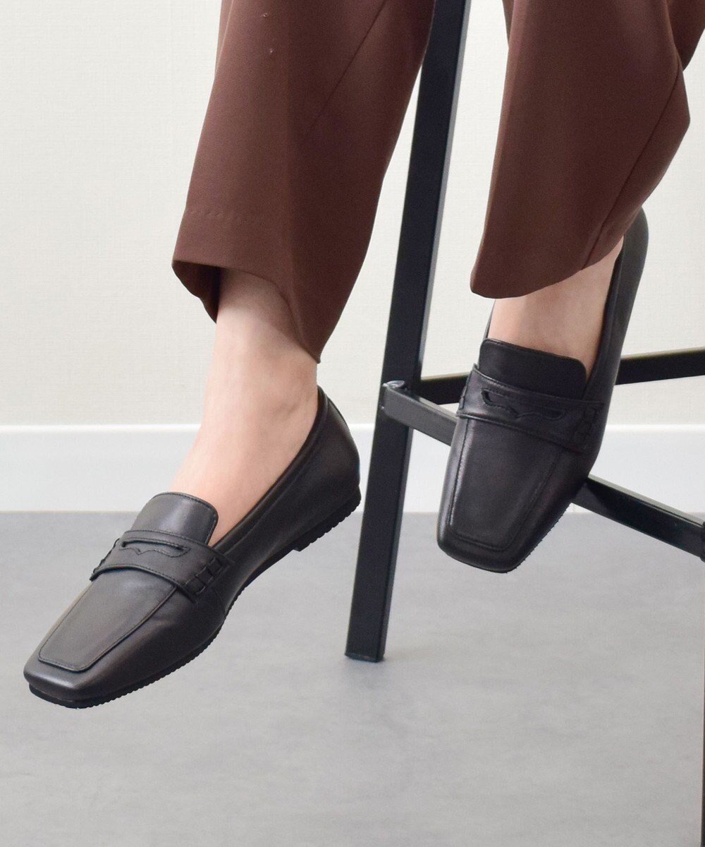 【ブリジット バーキン/Bridget Birkin】の【PARADIS COULEUR】スクエアトウフラットローファー インテリア・キッズ・メンズ・レディースファッション・服の通販 founy(ファニー) 　ファッション　Fashion　レディースファッション　Fashion for Women　シューズ　Shoes, Footwear　シンプル　Simple, Minimal　トレンド　Trend, Trending Now　ドレス　Dress, One-Piece　ビジネス 仕事 通勤　Business / Work / Commuting　軽量　Lightweight, Ultra Light　ブラック|ID: prp329100004846852 ipo3291000000035390989