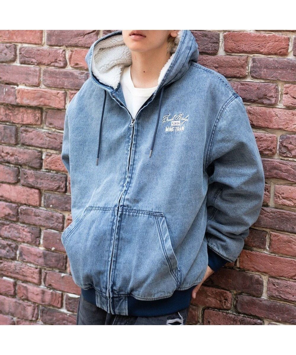 【ウィゴー/WEGO】の【ユニセックス着用ITEM/MLサイズ展開】ワーカーズボアフードブルゾン 人気、トレンドファッション・服の通販 founy(ファニー) 　ファッション　Fashion　レディースファッション　Fashion for Women　アウター　Coat / Outerwear Collection　レディースジャケット・軽アウター　Jackets　ブルゾンジャケット・スポーティアウター　Blouson Jackets　インナー　Innerwear　秋　Autumn　カーゴパンツ　Cargo Pants, Utility Pants　シンプル　Simple, Minimal　ジャケット　Jacket, Outerwear　スマホ　Smartphone, Mobile Device　デニム　Denim, Jeans Material　トレンド　Trend, Trending Now　定番　Standard, Basic Item　パーカー　Hoodie, Parka　フロント　Front, Front Design　ブルゾン　Blouson, Bomber Jacket　ボトム　Bottoms, Lower Wear　ポケット　Pocket, Pocket Detail　防寒　Cold Protection, Winter-Ready　リアル　Real, Realistic　ワンポイント　One Point, Statement Accent　ワーク　Workwear, Utility Style　冬　Winter / This Winter　A/W・秋冬　Autumn/Winter　 other-1|ID: prp329100004846862 ipo3291000000035817790