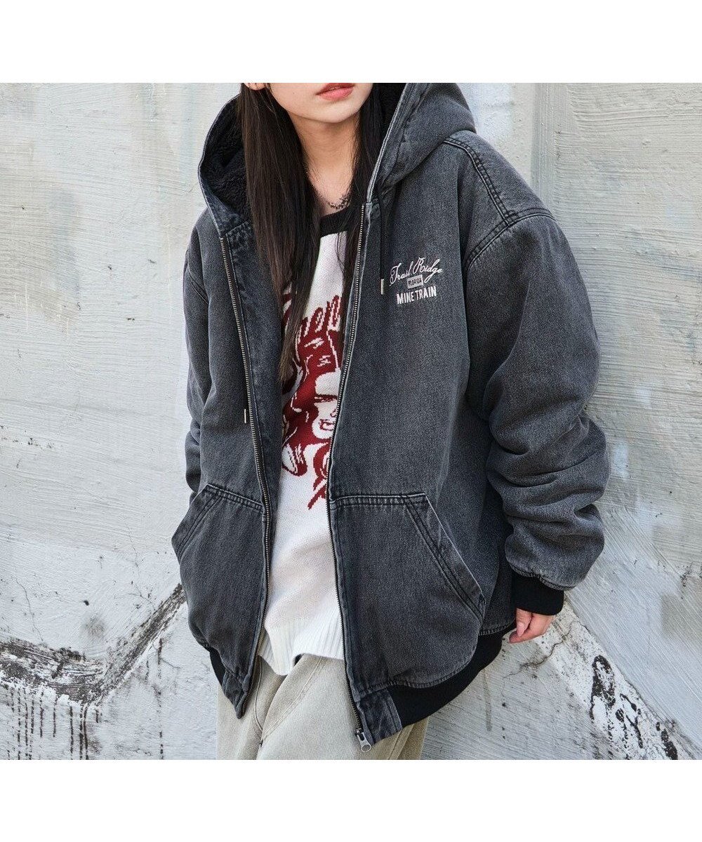 【ウィゴー/WEGO】の【ユニセックス着用ITEM/MLサイズ展開】ワーカーズボアフードブルゾン インテリア・キッズ・メンズ・レディースファッション・服の通販 founy(ファニー) 　ファッション　Fashion　レディースファッション　Fashion for Women　アウター　Coat / Outerwear Collection　レディースジャケット・軽アウター　Jackets　ブルゾンジャケット・スポーティアウター　Blouson Jackets　インナー　Innerwear　秋　Autumn　カーゴパンツ　Cargo Pants, Utility Pants　シンプル　Simple, Minimal　ジャケット　Jacket, Outerwear　スマホ　Smartphone, Mobile Device　デニム　Denim, Jeans Material　トレンド　Trend, Trending Now　定番　Standard, Basic Item　パーカー　Hoodie, Parka　フロント　Front, Front Design　ブルゾン　Blouson, Bomber Jacket　ボトム　Bottoms, Lower Wear　ポケット　Pocket, Pocket Detail　防寒　Cold Protection, Winter-Ready　リアル　Real, Realistic　ワンポイント　One Point, Statement Accent　ワーク　Workwear, Utility Style　冬　Winter / This Winter　A/W・秋冬　Autumn/Winter　デニムブラックソノタ|ID: prp329100004846862 ipo3291000000035817799