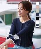 【ティアクラッセ/Tiaclasse】の【洗える】袖口フレアリボンニットカーディガン 人気、トレンドファッション・服の通販 founy(ファニー) ファッション Fashion レディースファッション Fashion for Women トップス・カットソー Cut & Sew Tops ニット Knit Tops & Sweaters カーディガン・羽織り Layered Style Cardigans カーディガン Cardigan, Knitwear クラシカル Classical, Vintage-Inspired スリーブ Sleeve, Long Sleeve / Short Sleeve チュニック Tunic, Long Top パーティ Party, Party Style フレア Flare, Flared ボレロ Bolero, Short Cardigan ポケット Pocket, Pocket Detail リボン Ribbon, Bow 二次会 After Party 再入荷 Restock / Back in Stock 夏 Summer 新作・新入荷 New Arrivals / New In 春 Spring S/S・春夏 SS, Spring/Summer, Warm Season 洗える Machine Washable thumbnail ネイビー×オフホワイト|ID: prp329100004846910 ipo3291000000035546959
