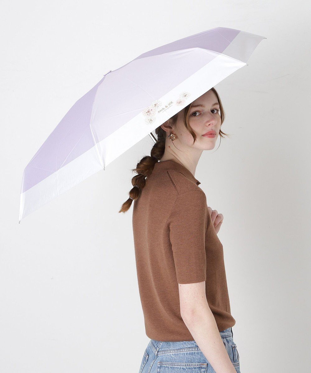 【ムーンバット/MOONBAT】の【WEB限定/遮光率100%】晴雨兼用折りたたみ日傘 ポール ジョー(PAUL JOE ACCESSOIRES)クリザンテーム/バイカラー 雨の日OK 遮熱 簡単開閉 UV 晴雨兼用 インテリア・キッズ・メンズ・レディースファッション・服の通販 founy(ファニー) 　ファッション　Fashion　レディースファッション　Fashion for Women　レイングッズ・傘・晴雨兼用傘　Umbrellas & Rain Gear　傘　Umbrella, Parasol　人気　Popular, Best Seller　フォルム　Silhouette, Form　日傘　Parasol, UV Umbrella　エレガント 上品　Elegant　ライトパープル|ID: prp329100004846912 ipo3291000000036287926
