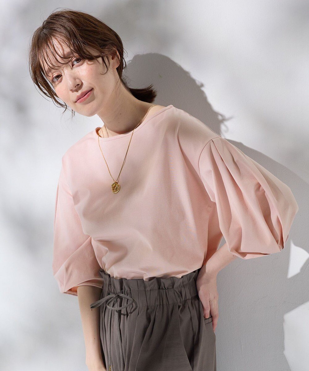 【エニー/ANY】のタックスリーブカットソー インテリア・キッズ・メンズ・レディースファッション・服の通販 founy(ファニー) 　ファッション　Fashion　レディースファッション　Fashion for Women　トップス・カットソー　Cut & Sew Tops　シャツ・ブラウス・オフィスカジュアル　Elegant Blouses & Button-Ups　ロングTシャツ・Tシャツ　Longline T-Shirts & Tees　カットソー・ベーシックTシャツ　Cut-and-Sewn Tops / Stretch Tees & Basics　おすすめ　Recommended / Our Picks　インナー　Innerwear　カットソー　Cut and Sewn Top　サロペット　Overalls, Salopette　ストレッチ　Stretch, Stretchy Fabric　デニム　Denim, Jeans Material　フェミニン　Feminine, Girly　フォルム　Silhouette, Form　夏　Summer　春　Spring　S/S・春夏　SS, Spring/Summer, Warm Season　ピンク|ID: prp329100004846926 ipo3291000000036256103