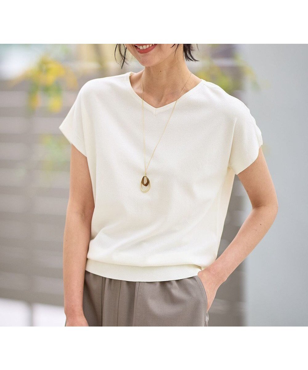 【エニー/ANY】のハーフスリーブニット インテリア・キッズ・メンズ・レディースファッション・服の通販 founy(ファニー) ファッション Fashion レディースファッション Fashion for Women トップス・カットソー Cut & Sew Tops ニット Knit Tops & Sweaters おすすめ Recommended / Our Picks インナー Innerwear コンパクト Compact, Small Size シンプル Simple, Minimal ジャケット Jacket, Outerwear セーター Sweater, Knitwear エレガント 上品 Elegant 夏 Summer 春 Spring S/S・春夏 SS, Spring/Summer, Warm Season オフ|ID: prp329100004846929 ipo3291000000036116876