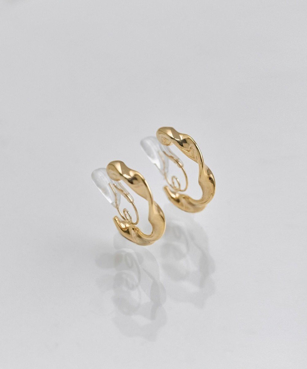 【フィービィー/phoebe】の【金属アレルギー対応】【痛くないシリーズ】モーションメタルクリスタルループフィットイヤリング ゴールド 人気、トレンドファッション・服の通販 founy(ファニー) 　ファッション　Fashion　レディースファッション　Fashion for Women　ジュエリー　Jewelry　ファッションリング　Fashion Rings　イヤリング・フープ・ドロップタイプ　Hoop, Drop & Clip Earrings　アクセサリー　Fashion Accessories　イヤリング　Earrings　コーティング　Coating, Coated Finish　軽量　Lightweight, Ultra Light　フープ　Hoop, Hoop Earrings　モダン　Modern, Contemporary　エレガント 上品　Elegant　 other-1|ID: prp329100004846930 ipo3291000000035991443