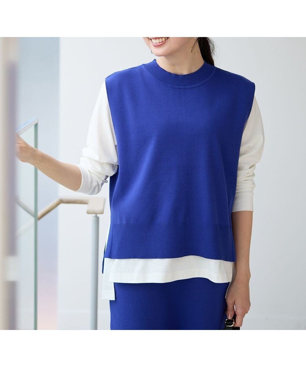 【エニー/ANY】のニットベスト インテリア・キッズ・メンズ・レディースファッション・服の通販 founy(ファニー) 　ファッション　Fashion　レディースファッション　Fashion for Women　アウター　Coat / Outerwear Collection　トップス・カットソー　Cut & Sew Tops　ニット　Knit Tops & Sweaters　ベスト&ジレ / 重ね着スタイル　Vests & Gilets　春　Spring　ベスト　Vest, Waistcoat　S/S・春夏　SS, Spring/Summer, Warm Season　おすすめ　Recommended / Our Picks　夏　Summer　ブルー|ID: prp329100004846948 ipo3291000000035589433