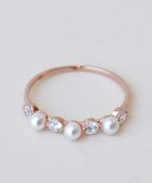 【ティアクラッセ/Tiaclasse】の3粒パール ストーンリング ピンクゴールド|ID: prp329100004846954 ipo3291000000035676854