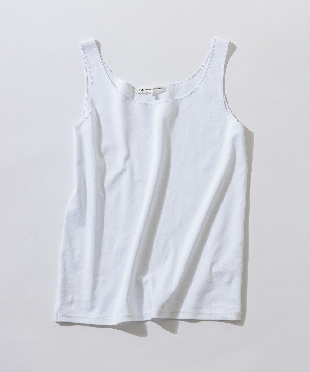 【23区/NIJYUSANKU】の【洗える】ヘルシーインナー タンクトップ 人気、トレンドファッション・服の通販 founy(ファニー) 　ファッション　Fashion　レディースファッション　Fashion for Women　トップス・カットソー　Cut & Sew Tops　2024年　2024　2024春夏・S/S　Spring/Summer 2024 SS24　おすすめ　Recommended / Our Picks　インナー　Innerwear　キャミソール　Camisole, Spaghetti Strap Top　シアー　Sheer, See-Through　シンプル　Simple, Minimal　スーピマ　Supima, Premium Cotton　タンク　Tank Top, Sleeveless Top　トリミング　Trimming, Decorative Edge　夏　Summer　定番　Standard, Basic Item　春　Spring　S/S・春夏　SS, Spring/Summer, Warm Season　洗える　Machine Washable　 other-1|ID: prp329100004846972 ipo3291000000035397061