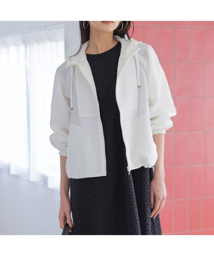 【組曲/KUMIKYOKU】のシアージャカード ブルゾン インテリア・キッズ・メンズ・レディースファッション・服の通販 founy(ファニー) https://founy.com/ ファッション Fashion レディースファッション Fashion for Women アウター Coat / Outerwear Collection レディースジャケット・軽アウター Jackets ブルゾンジャケット・スポーティアウター Blouson Jackets インナー Innerwear 春 Spring 軽量 Lightweight, Ultra Light シアー Sheer, See-Through ジャカード／ジャガード Jacquard, Woven Pattern ジャケット Jacket, Outerwear スタンド Stand Collar, Upright Stand スリーブ Sleeve, Long Sleeve / Short Sleeve トレンド Trend, Trending Now フェミニン Feminine, Girly フォルム Silhouette, Form フロント Front, Front Design ブルゾン Blouson, Bomber Jacket S/S・春夏 SS, Spring/Summer, Warm Season おすすめ Recommended / Our Picks 夏 Summer |ID: prp329100004847039 ipo3291000000036285637