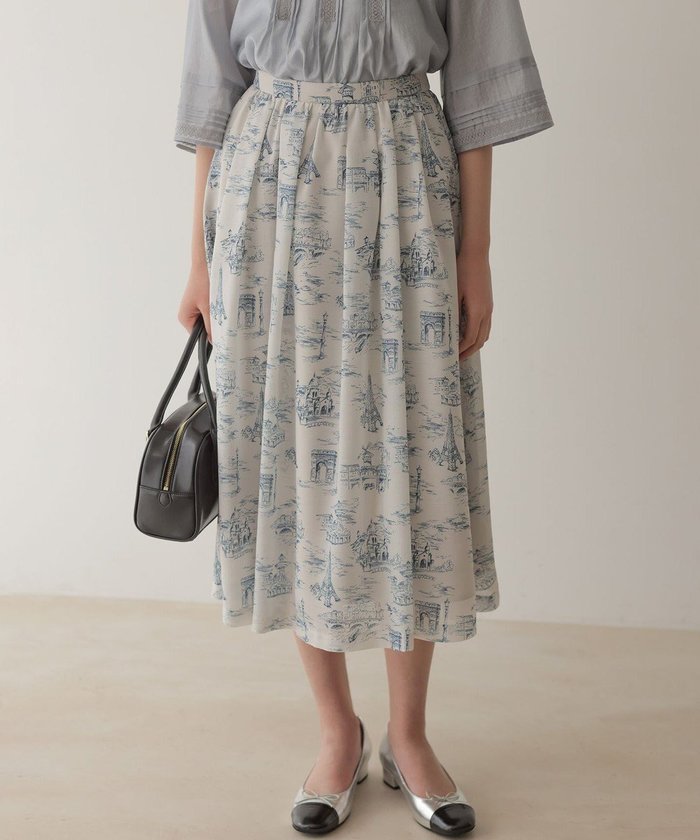 【組曲/KUMIKYOKU】のパリトワルドジュイ スカート インテリア・キッズ・メンズ・レディースファッション・服の通販 founy(ファニー) https://founy.com/ ファッション Fashion レディースファッション Fashion for Women スカート Skirts 春 Spring ギャザー Gathered, Ruffled シンプル Simple, Minimal セットアップ Set-Up, Coordinated Outfit フレア Flare, Flared プリント Print, Printed Pattern リラックス Relax, Relaxed Fit S/S・春夏 SS, Spring/Summer, Warm Season おすすめ Recommended / Our Picks 夏 Summer エレガント 上品 Elegant |ID: prp329100004847041 ipo3291000000035589883