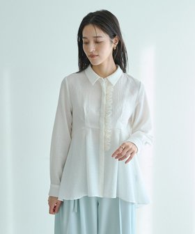 【イェッカ ヴェッカ/YECCA VECCA】のパールジャガードペプラムブラウス 人気、トレンドファッション・服の通販 founy(ファニー) ファッション Fashion レディースファッション Fashion for Women トップス・カットソー Cut & Sew Tops シャツ・ブラウス・オフィスカジュアル Elegant Blouses & Button-Ups おすすめ Recommended / Our Picks ジャカード／ジャガード Jacquard, Woven Pattern セレモニー Ceremony ダウン Down, Puffer テクスチャー Texture, Textured Fabric ドット Polka Dot, Dot Pattern パール Pearl, Pearl Accent フリル Frill, Ruffle フロント Front, Front Design ペプラム Peplum, Flared Hem ポケット Pocket, Pocket Detail エレガント 上品 Elegant 夏 Summer 春 Spring S/S・春夏 SS, Spring/Summer, Warm Season |ID:prp329100004847046
