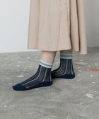 【トリコテ/Tricote】のシアーメッシュストライプソックス 39NAVY|ID: prp329100004847056 ipo3291000000035397470