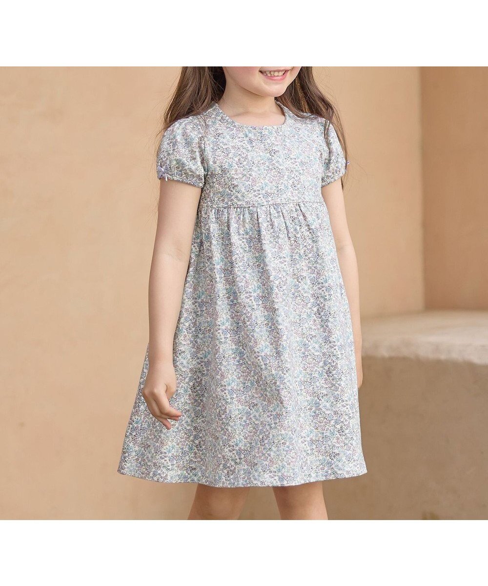 【エニィ/ANY / KIDS】のカットソー サマー ワンピース インテリア・キッズ・メンズ・レディースファッション・服の通販 founy(ファニー) 　ファッション　Fashion　キッズファッション　Fashion for Kids　トップス・カットソー　Cut & Sew Tops　ワンピース　Dresses　カットソー　Cut and Sewn Top　サマー　Summer, Summer Style　フレア　Flare, Flared　プリント　Print, Printed Pattern　ポケット　Pocket, Pocket Detail　夏　Summer　春　Spring　S/S・春夏　SS, Spring/Summer, Warm Season　楽ちん　Easy Fit, Comfortable　サックスブルー系小花柄|ID: prp329100004847195 ipo3291000000036278782