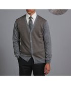 【五大陸/gotairiku / MEN】の体温調整に【洗える/チクチクしにくい/ピリングしにくい】イタリア糸 ハイゲージ カーディガン_WOOL100% グレー×バーズアイ柄|ID: prp329100004847203 ipo3291000000035533804