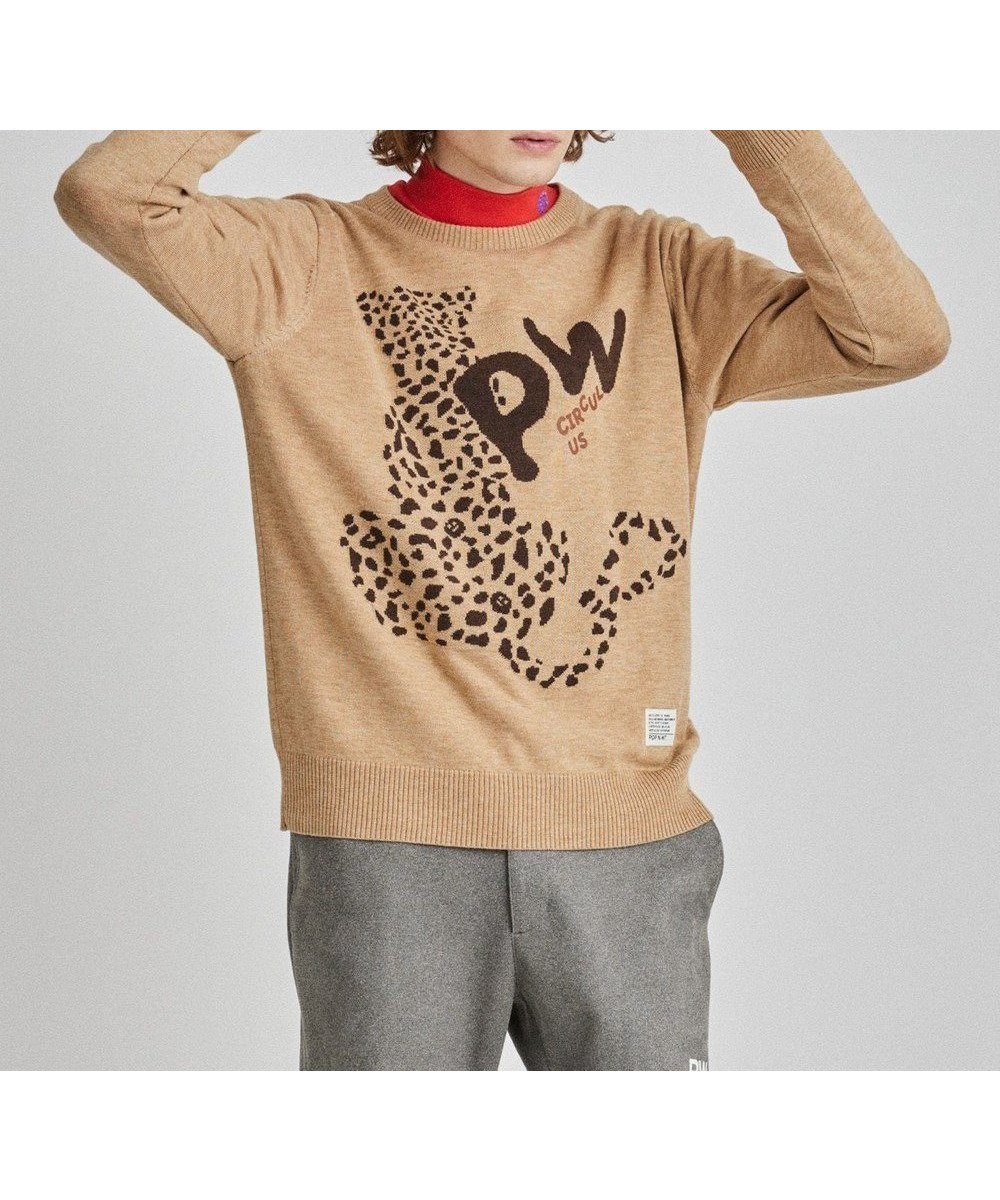 【ピーダブリュサーキュラス/PW CIRCULUS / MEN】の【MEN】LEOPARD ジャガードニット インテリア・キッズ・メンズ・レディースファッション・服の通販 founy(ファニー) 　ファッション　Fashion　メンズファッション　Fashion for Men　トップス・カットソー　Cut & Sew Tops　ニット・セーター / 定番トップス　Knit Tops & Sweaters　2024年　2024　2024-2025秋冬・A/W　Autumn/Winter 2024–25 AW24–25　アクリル　Acrylic Material　ゴルフ　Golf　サングラス　Sunglasses, Shades　ストレッチ　Stretch, Stretchy Fabric　セーター　Sweater, Knitwear　フロント　Front, Front Design　モチーフ　Motif, Design Theme　モックネック　Mock Neck, Short Turtleneck　冬　Winter / This Winter　A/W・秋冬　Autumn/Winter　ベージュ系|ID: prp329100004847215 ipo3291000000035761012