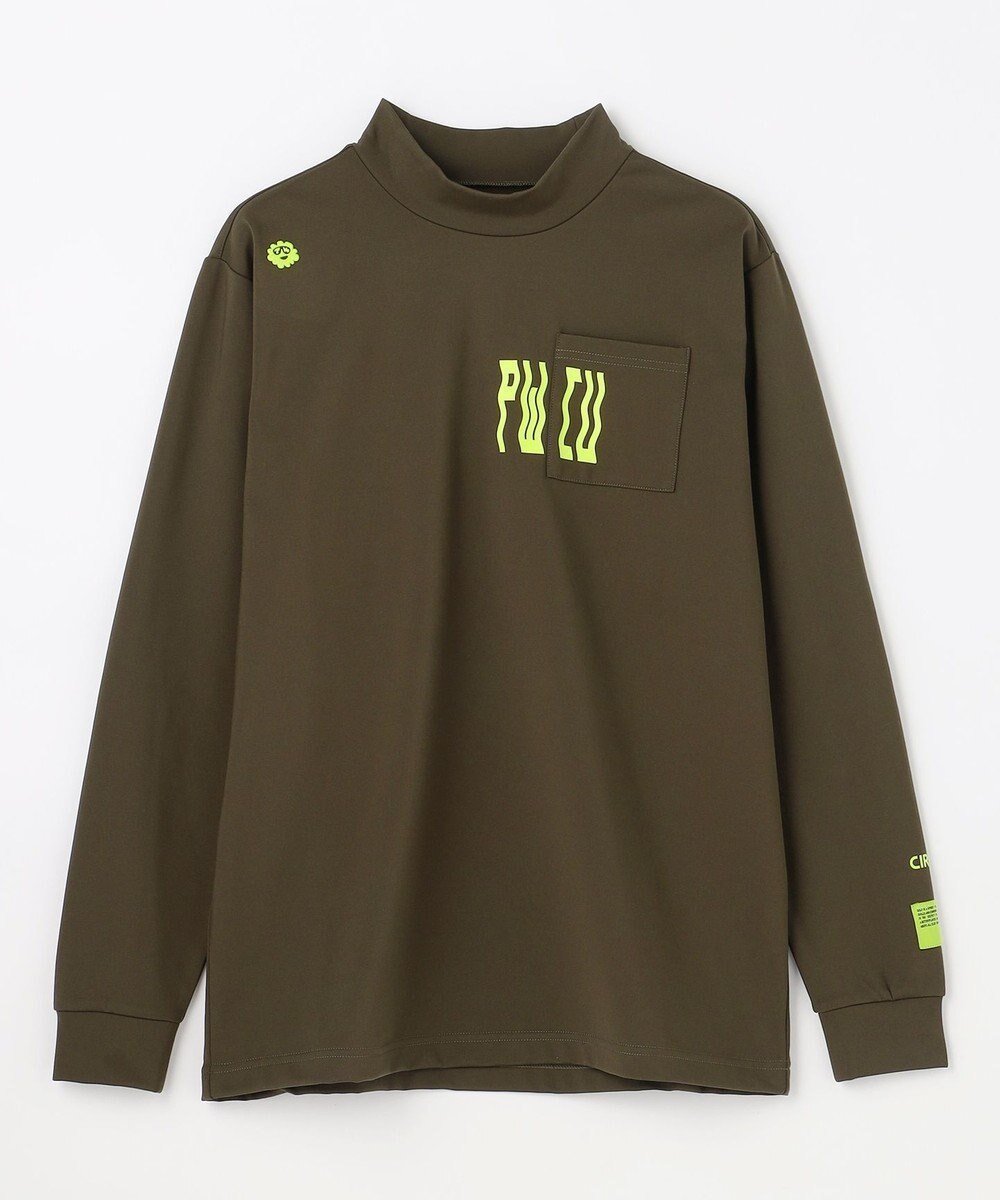 【ピーダブリュサーキュラス/PW CIRCULUS / MEN】の【裏起毛であたたか】【MEN】WAVY LOGO 裏起毛ロングスリーブモックネックT ゴルフ インテリア・キッズ・メンズ・レディースファッション・服の通販 founy(ファニー) 　ファッション　Fashion　メンズファッション　Fashion for Men　トップス・カットソー　Cut & Sew Tops　メンズシャツ　Shirts　2025年　2025　2025-2026秋冬・A/W　Autumn/Winter 2025–26 AW25–26　インナー　Innerwear　カットソー　Cut and Sewn Top　クール　Cool, Chic　グラフィック　Graphic, Graphic Design　ゴルフ　Golf　シンプル　Simple, Minimal　ストレッチ　Stretch, Stretchy Fabric　ベスト　Vest, Waistcoat　ワンポイント　One Point, Statement Accent　人気　Popular, Best Seller　冬　Winter / This Winter　A/W・秋冬　Autumn/Winter　カーキ系|ID: prp329100004847220 ipo3291000000035403753