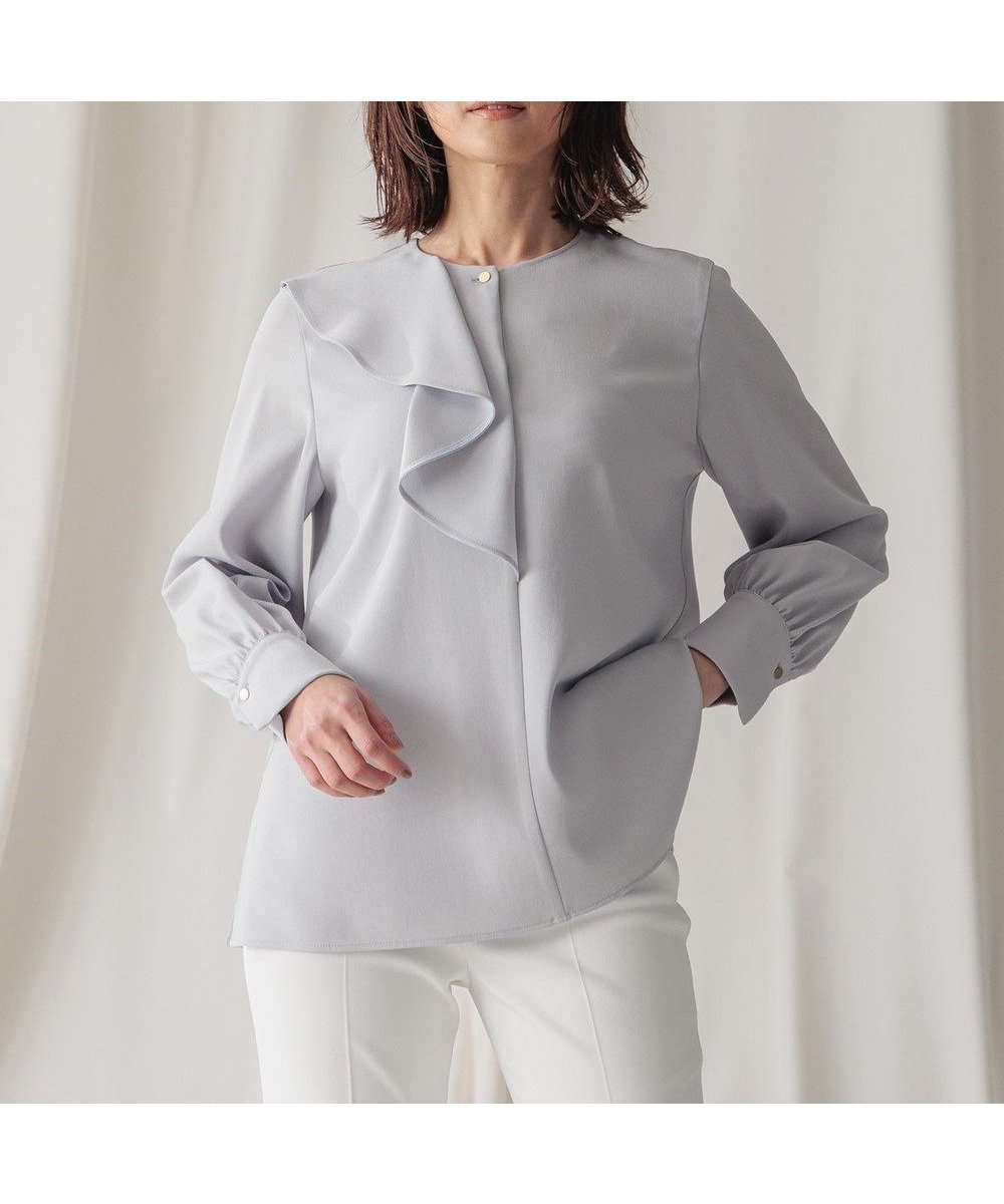 【ベイジ,/BEIGE,】のCINDY / アシンメトリーブラウス インテリア・キッズ・メンズ・レディースファッション・服の通販 founy(ファニー) 　ファッション　Fashion　レディースファッション　Fashion for Women　トップス・カットソー　Cut & Sew Tops　シャツ・ブラウス・オフィスカジュアル　Elegant Blouses & Button-Ups　ウォッシャブル　Machine Washable　オケージョン　Occasion Wear　サテン　Satin, Glossy Fabric　シンプル　Simple, Minimal　ストレッチ　Stretch, Stretchy Fabric　セットアップ　Set-Up, Coordinated Outfit　タオル　Towel, Bath Towel　タンブラー　Tumbler, Travel Mug　トリミング　Trimming, Decorative Edge　人気　Popular, Best Seller　フェミニン　Feminine, Girly　フリル　Frill, Ruffle　A/W・秋冬　Autumn/Winter　S/S・春夏　SS, Spring/Summer, Warm Season　おすすめ　Recommended / Our Picks　夏　Summer　ビジネス 仕事 通勤　Business / Work / Commuting　Ice blue|ID: prp329100004847283 ipo3291000000035843555