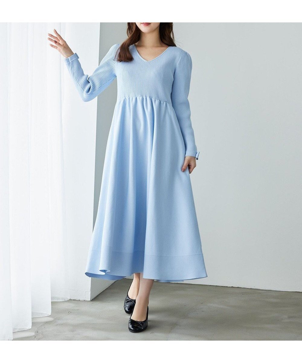 【トッカ/TOCCA】のROSY FUTURE ニットドレス インテリア・キッズ・メンズ・レディースファッション・服の通販 founy(ファニー) ファッション Fashion レディースファッション Fashion for Women ワンピース Dresses フォーマル・パーティードレス・結婚式用ドレス Elegant & Casual Dresses ニットワンピース Knit Dresses 2025年 2025 2025春夏・S/S Spring/Summer 2025 SS25 おすすめ Recommended / Our Picks オケージョン Occasion Wear シンプル Simple, Minimal ジャケット Jacket, Outerwear セットアップ Set-Up, Coordinated Outfit ドレス Dress, One-Piece フィット Fit, Slim Fit フェミニン Feminine, Girly フォーマル Formal, Dressy フレア Flare, Flared リボン Ribbon, Bow 夏 Summer S/S・春夏 SS, Spring/Summer, Warm Season A/W・秋冬 Autumn/Winter スカイブルー系|ID: prp329100004847289 ipo3291000000035404471