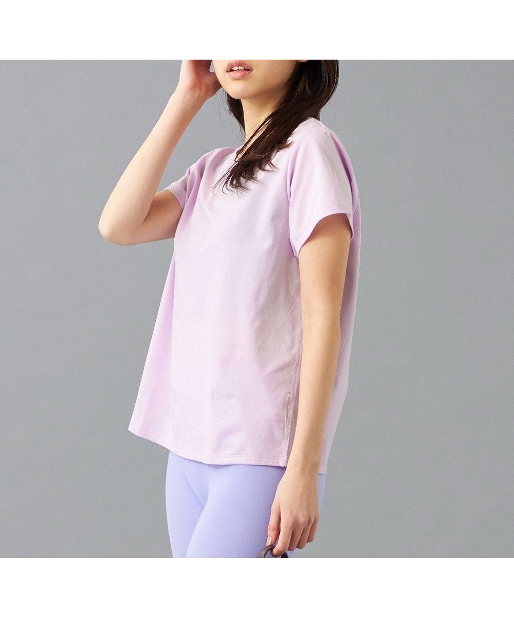 【チャコット/Chacott】のChacott BALANCE EasyCare+ Tシャツ インテリア・キッズ・メンズ・レディースファッション・服の通販 founy(ファニー) 　ファッション　Fashion　レディースファッション　Fashion for Women　トップス・カットソー　Cut & Sew Tops　シャツ・ブラウス・オフィスカジュアル　Elegant Blouses & Button-Ups　ロングTシャツ・Tシャツ　Longline T-Shirts & Tees　コンパクト　Compact, Small Size　吸水　Absorbent, Quick-Dry　ストレッチ　Stretch, Stretchy Fabric　パウダー　Powder, Soft Tone　ライラック|ID: prp329100004847291 ipo3291000000035521417